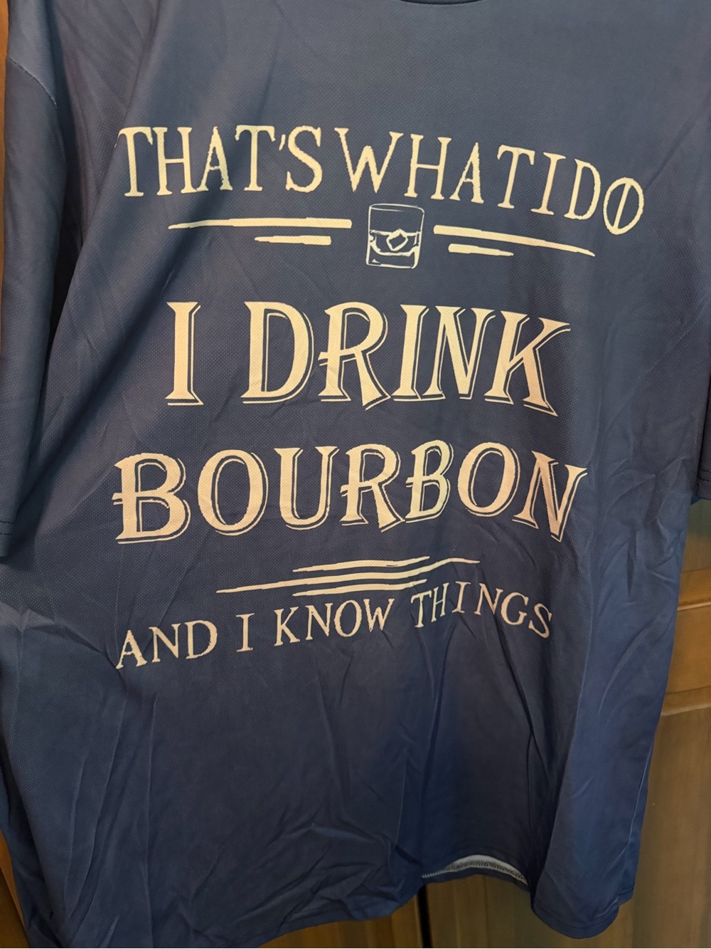 Men's Navy Graphic Tee - 'I Drink Bourbon'